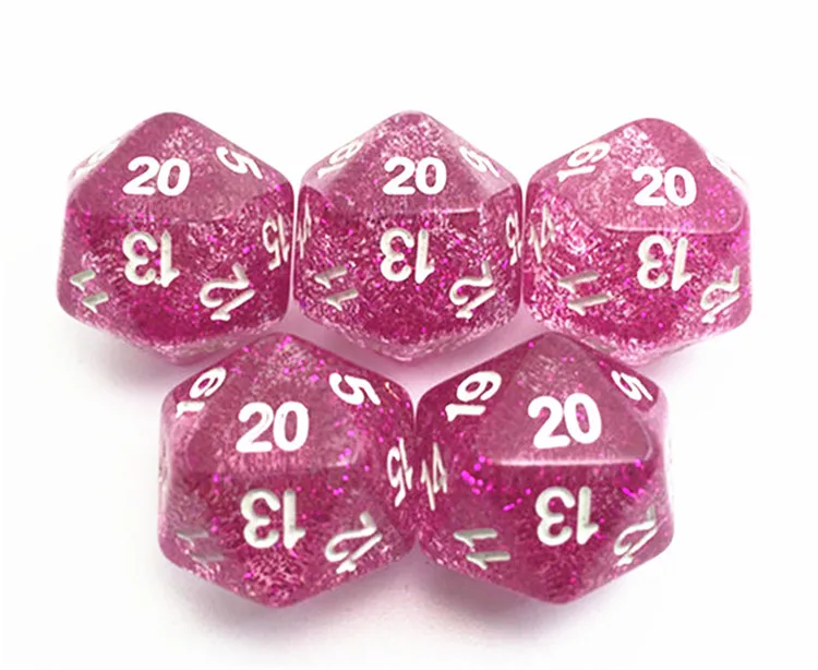 5 шт./компл. T & G Высокое качество Многоцветный D20 кости набор блестящий эффект 20