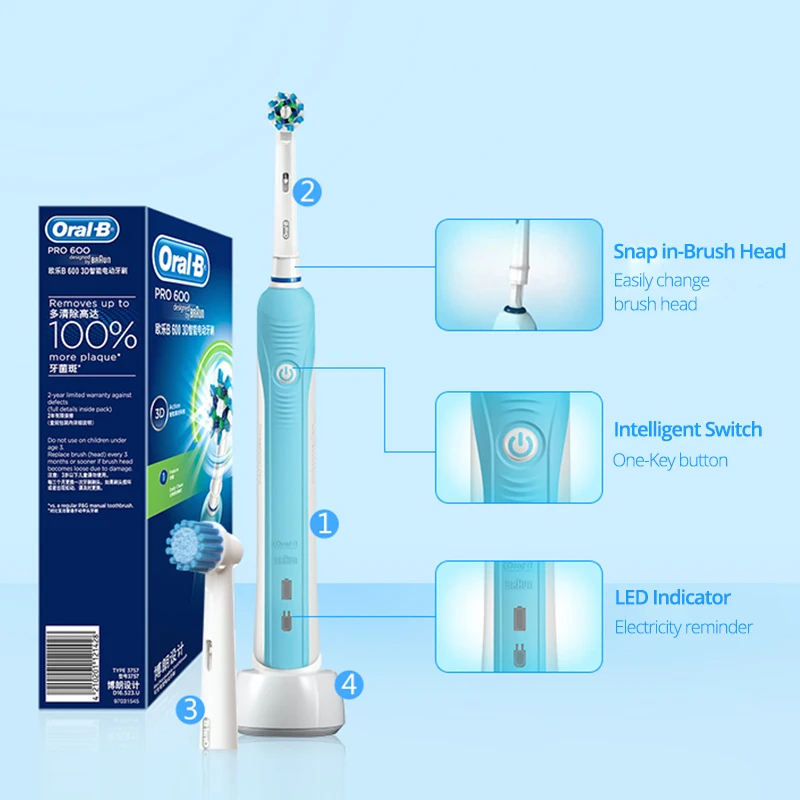 Зубная щетка Oral B 3D звуковая электрическая Аккумуляторный прибор для чистки