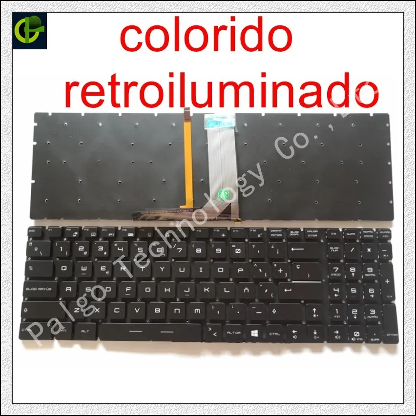 

Spanish RGB backlit colorful Keyboard For RaBook f007 f660s f760s2p g5-p5 x17 x15 g7 x7 f640X MSI MS-1782 MS-16H2 Latin LA SP