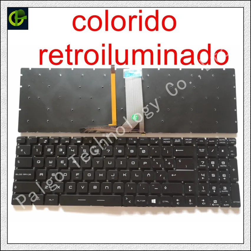 Испанский RGB подсветкой белая клавиатура для RaBook f007 f660s f760s2p g5 p5 x17 x15 g7 x7 f640X MSI MS 1782