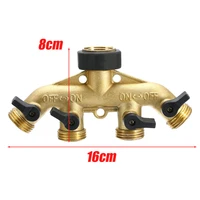 brass 4 way tap connectors 34 hose pipe connector garden hose pipe splitter for irrigation system garden tool