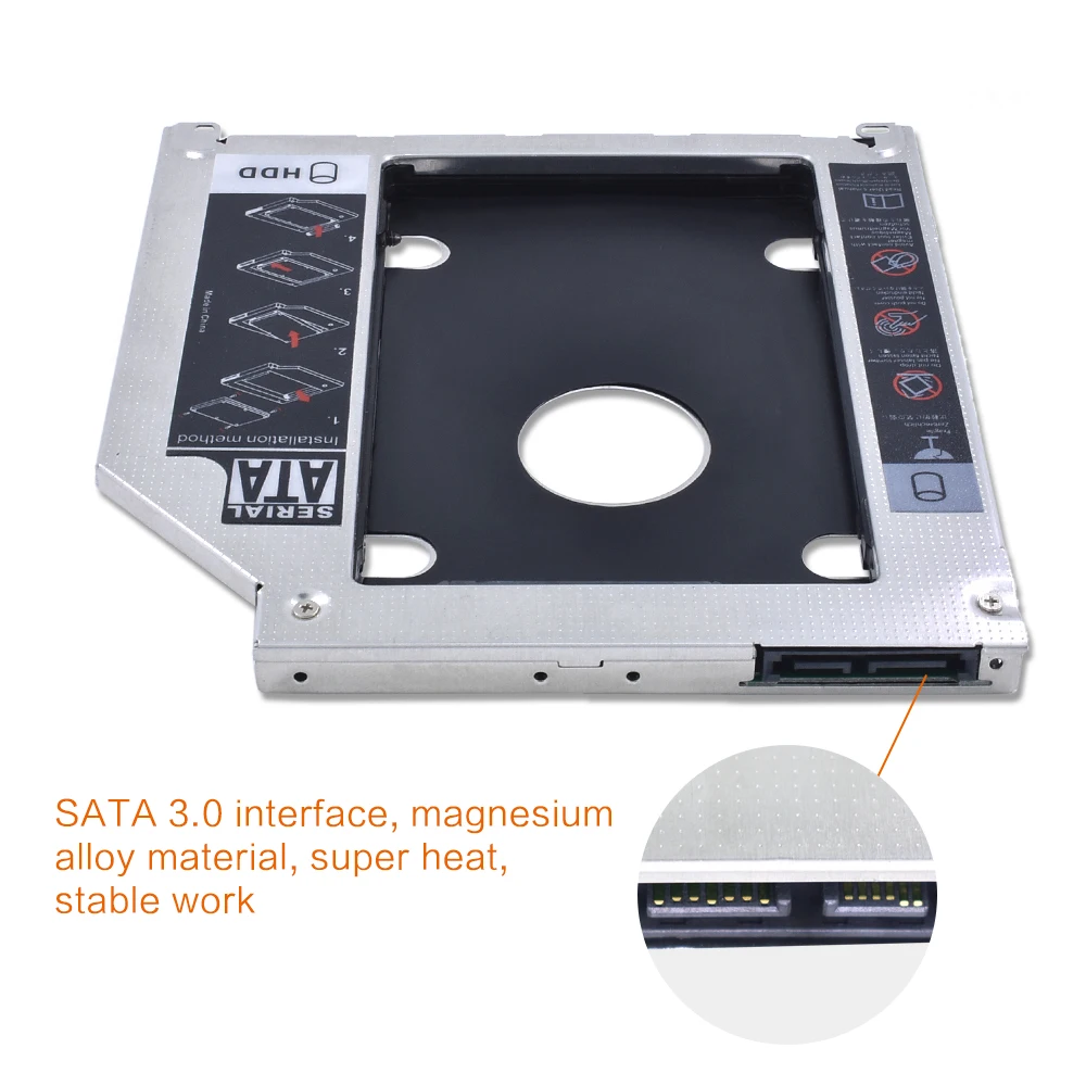 Алюминиевый корпус TISHRIC Optibay для второго жесткого диска Caddy 9 5 мм SATA 3 0 SSD CD DVD caddy