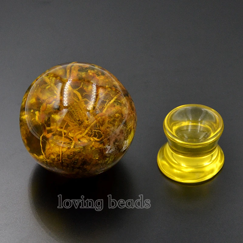 2 шт. 48 мм синтетический Настоящий скорпион декоративные камни круглые шар