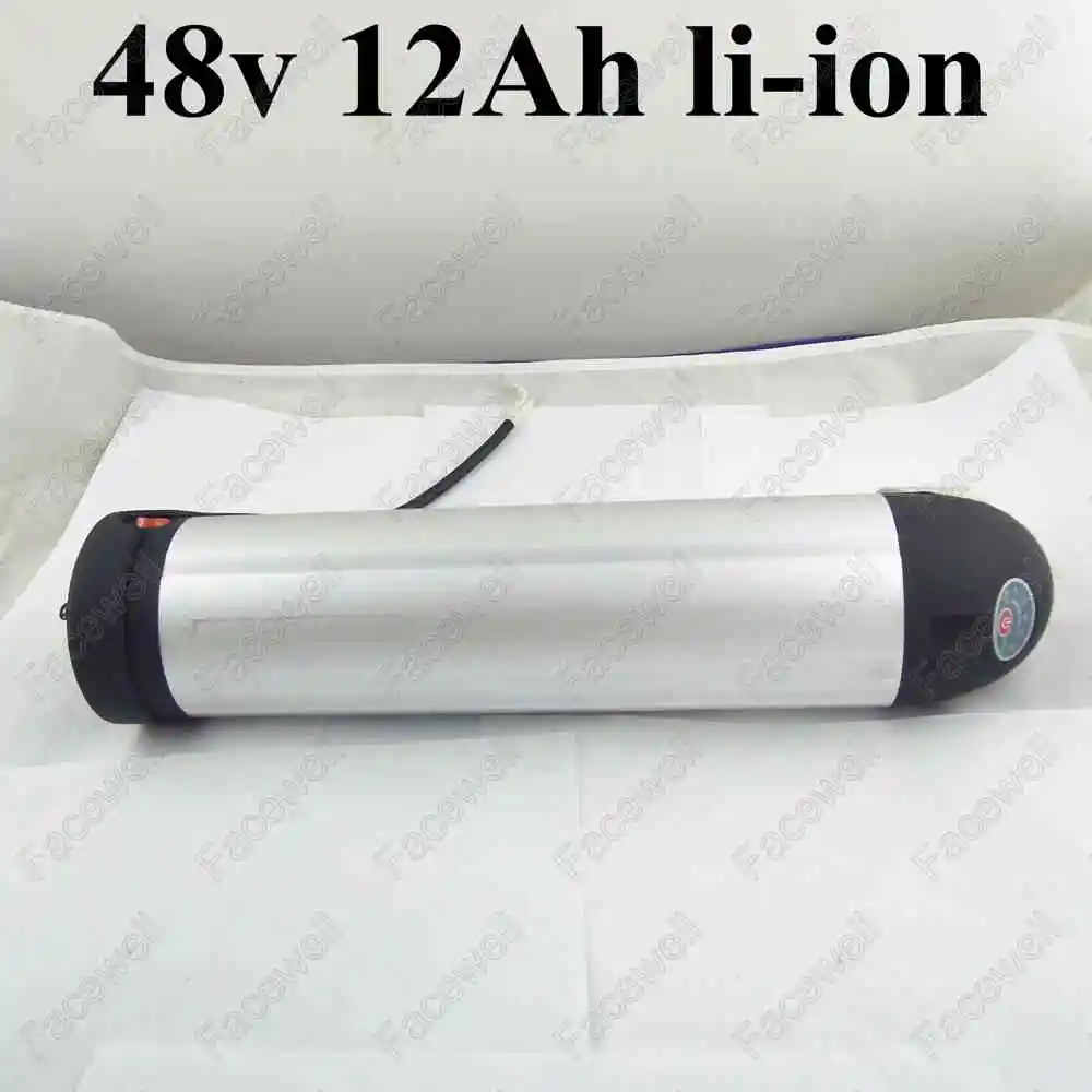 48В 12Ач литиевая Серебряная бутылка для воды батарейный блок Аккумуляторный