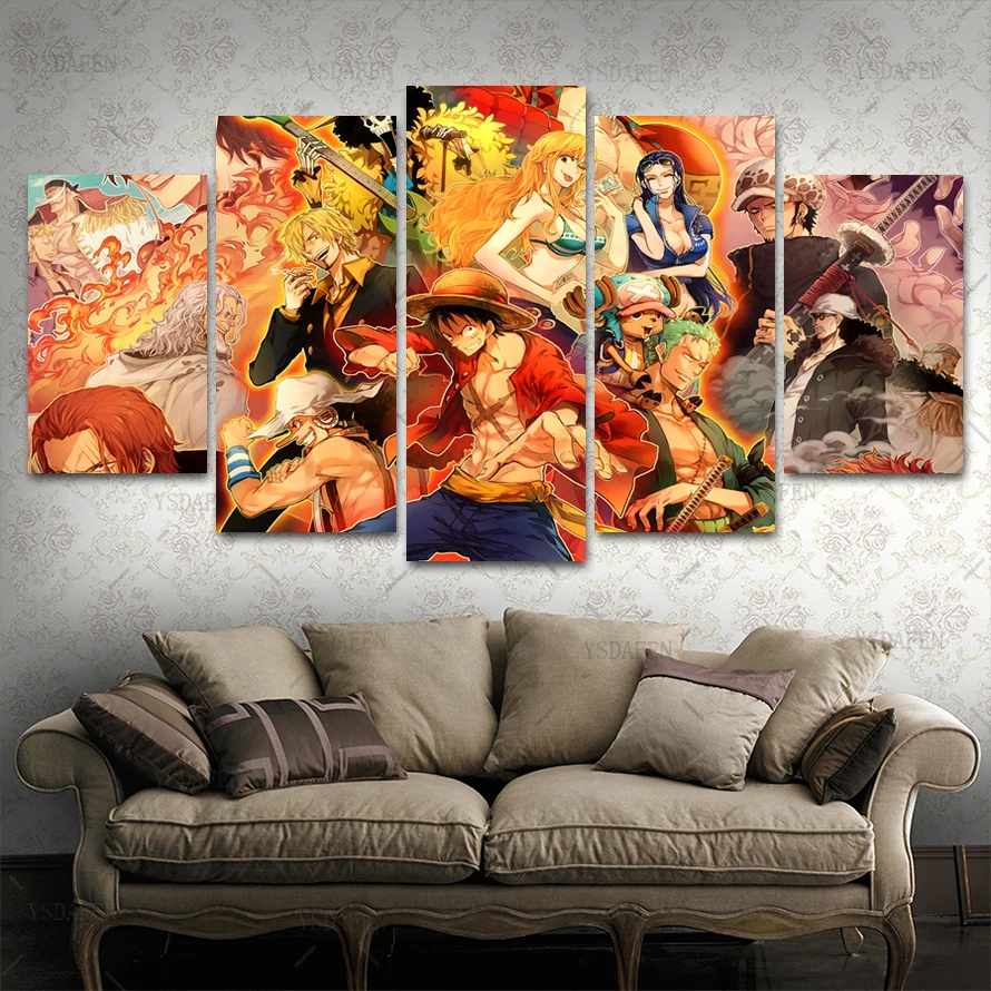 Прямая поставка HD 5 Панель Холст Искусство цельная картина с пантерой горный