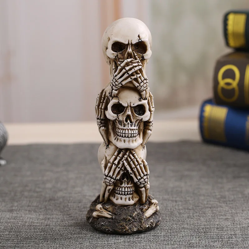 

Dropshopping Mini Resin Skull Statue Sculpture Halloween Vintage Home Decoration Accessories Modern Ornaments Figurines Crafts