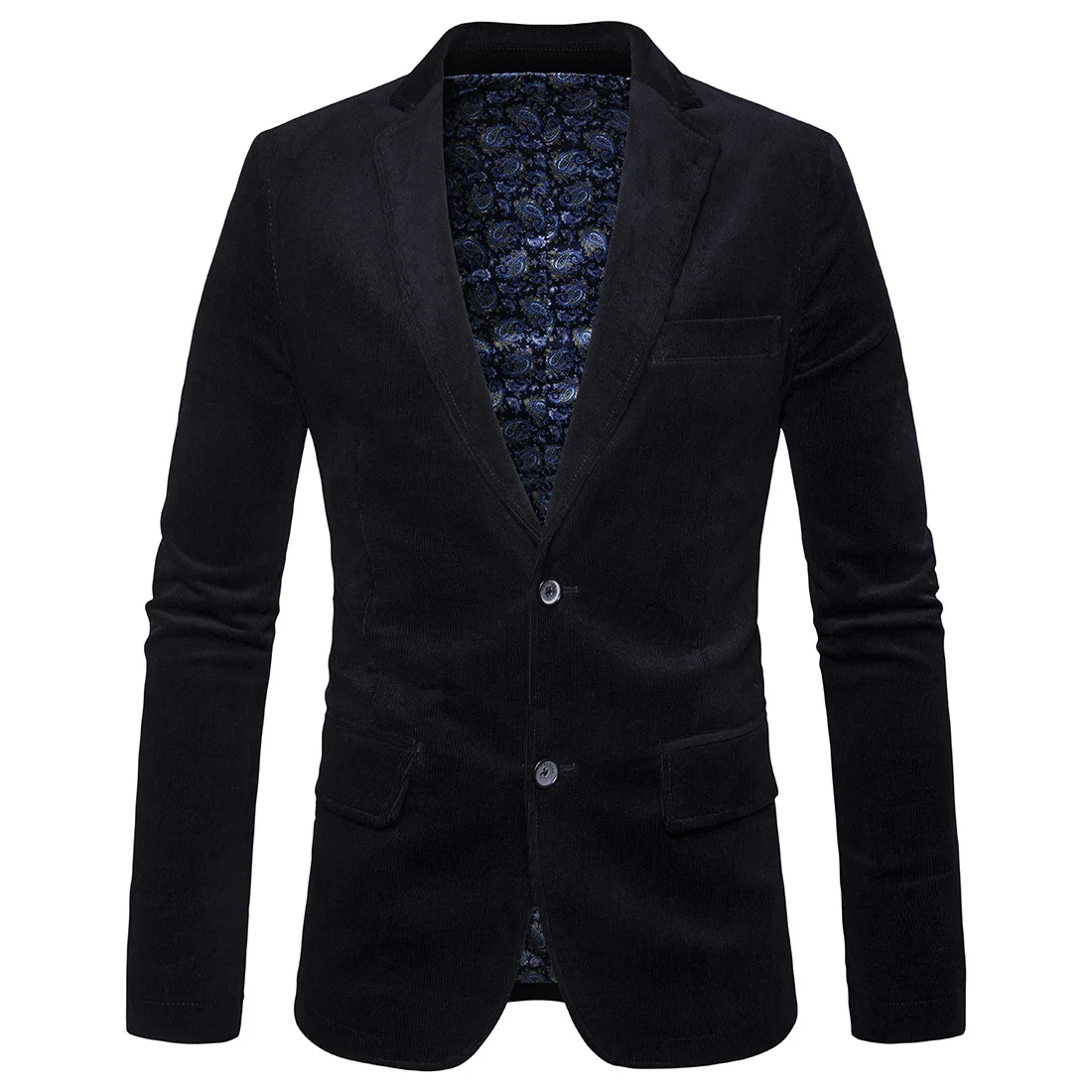 

2019 new arrival Autumn Corduroy suit Men's jacket England Style Regular morality Single Breasted Pure color plus size M-3XL