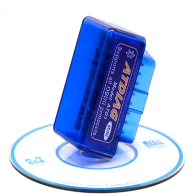 at blue Супер Мини ELM327 Bluetooth OBD2 V2.1 Автомобильный диагностический интерфейс ELM 327 OBDII белый умный беспроводной сканер - Цвет: at blue
