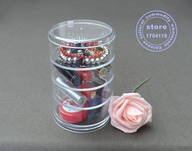

Transparent crystal rotating jewelry boxes Cosmetic storage box rack makeup organizer storage box