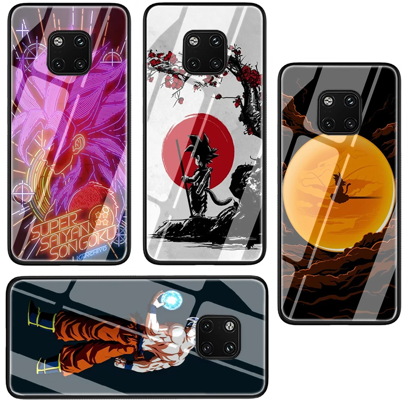 Dragon Ball Z Goku чехол из закаленного стекла для телефона для huawei P10 P20 P30 Коврики 20 Honor 9 10 Lite 7A Pro 8X Y6 Y9 P Smart
