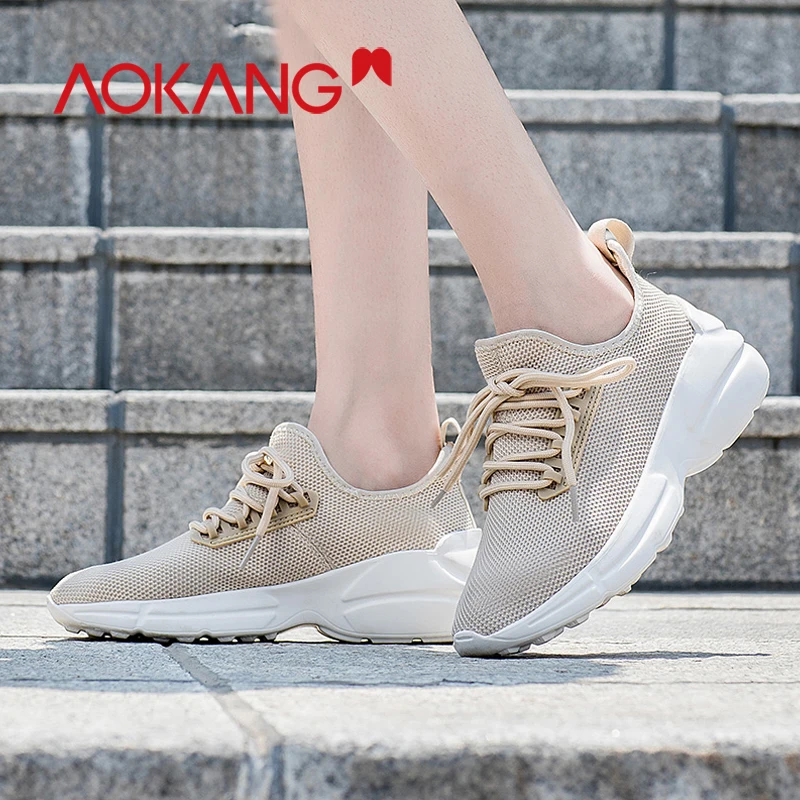 Aokang Kanglong/обувь женские кроссовки повседневная обувь на платформе дышащая