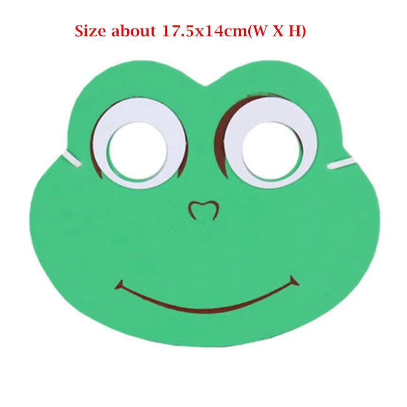 frog 1 Мультфильм животных Маска из ЭВА дети мальчик девочка этап Perofrmance вечерние животные маски в виде шляп платье на день рождения декор Хэллоуин - Цвет: frog 1