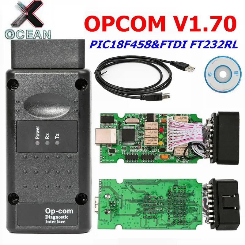 

OPCOM V1.70 with PIC18F458 FTDI FT232RL chip op-com OBD2 Auto Diagnostic tool for Opel OPcom CAN BUS V1.70 Support WIN XP /WIN 7