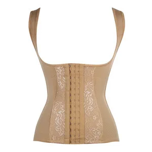 

free shipping steel boned waist Train corset black waist trainer vest corpete feminino waist Train corsets size s-3xl