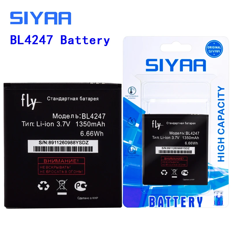 SIYAA мобильный телефон Батарея BL6425 BL4013 BL4247 BL3819 для FLY IQ441 IQ442 IQ4514 FS454 Nimbus8 IQ 441 442 литий