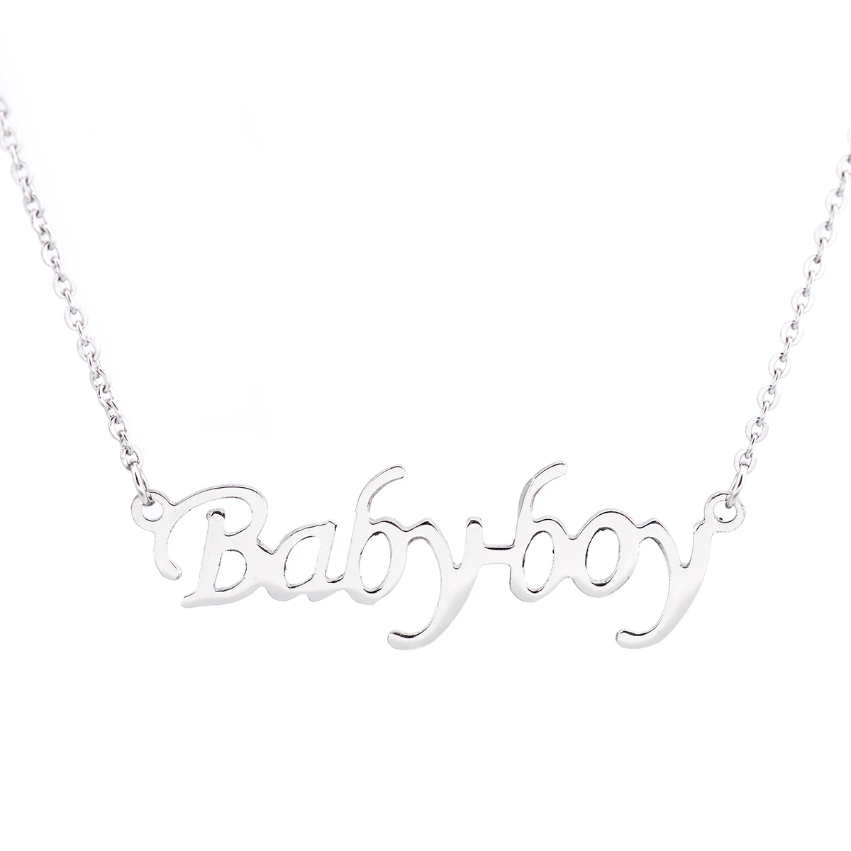 PIXNOR Babyboy письмо из нержавеющей стали ожерелье с кулоном и буквой цепи талисманы