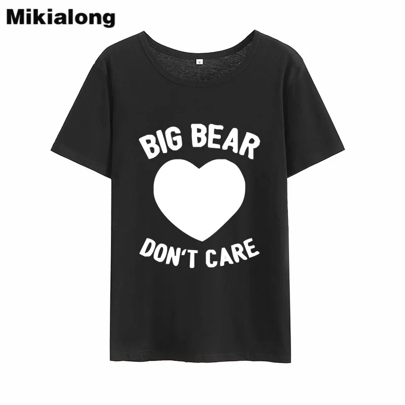 OLN BIG BEAR Don CARE 2018 летние футболки женские хлопковые винтажные Женские топы с
