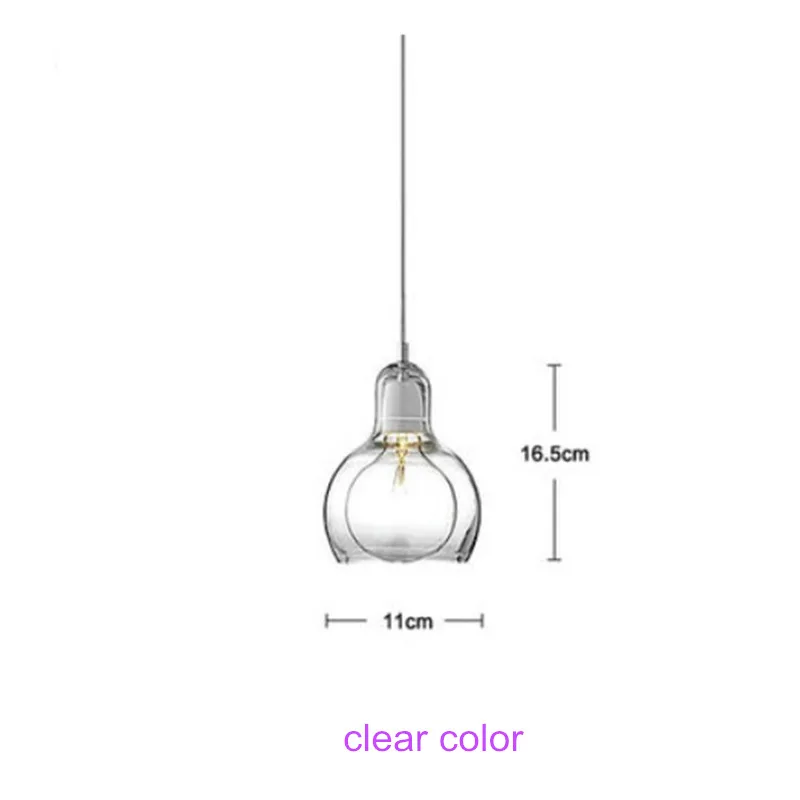 Small -Clear color Скандинавский Лофт E27 подвесной светильник прозрачное Янтарное стекло абажур Люстра шар подвесной светильник s люстры для дома декоративный светильник - Цвет корпуса: Small -Clear color