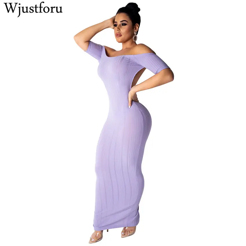 Wjustforu Повседневное платье с открытой спиной женское модное сексуальное