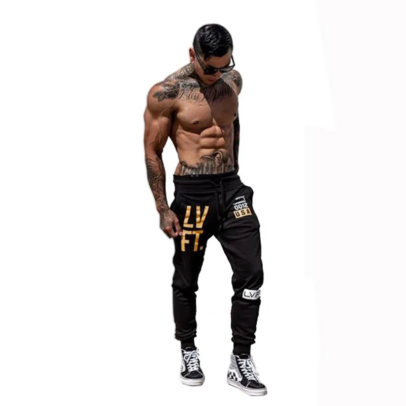 Voobuyla, Хлопковые Штаны для бега, Мужские штаны для фитнеса, пробежки размера плюс 3XL, тренировочные леггинсы, спортивная одежда, спортивные штаны, трико для бодибилдинга