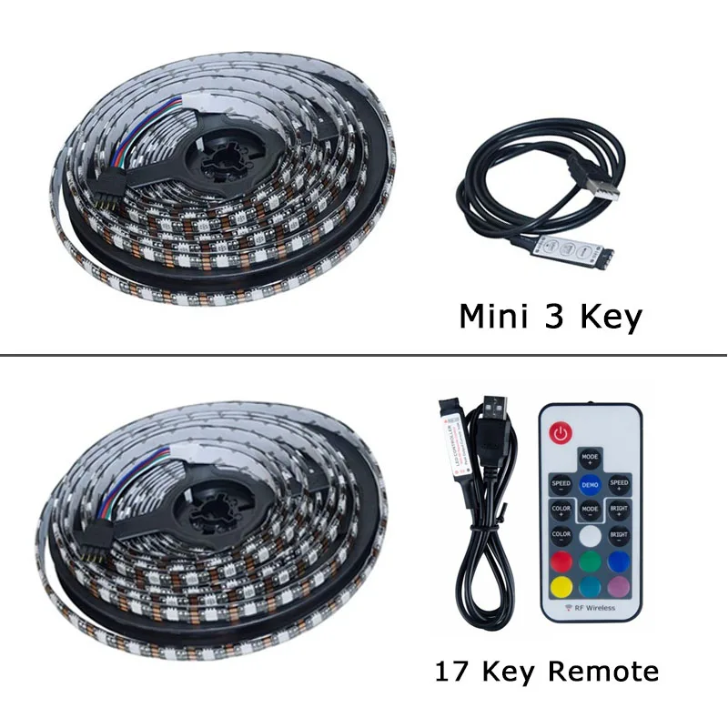 Гибкая светодиодная лента RGB с питанием от USB 5 в постоянного тока Адресуемая
