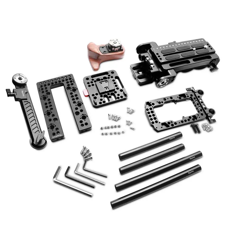 SmallRig для FS7/FS7II профессиональный набор аксессуаров(верхняя пластина+ 15 мм стержень+ Наплечная накладка+ крепление Arri rosette Arm+ деревянная ручка)-2045