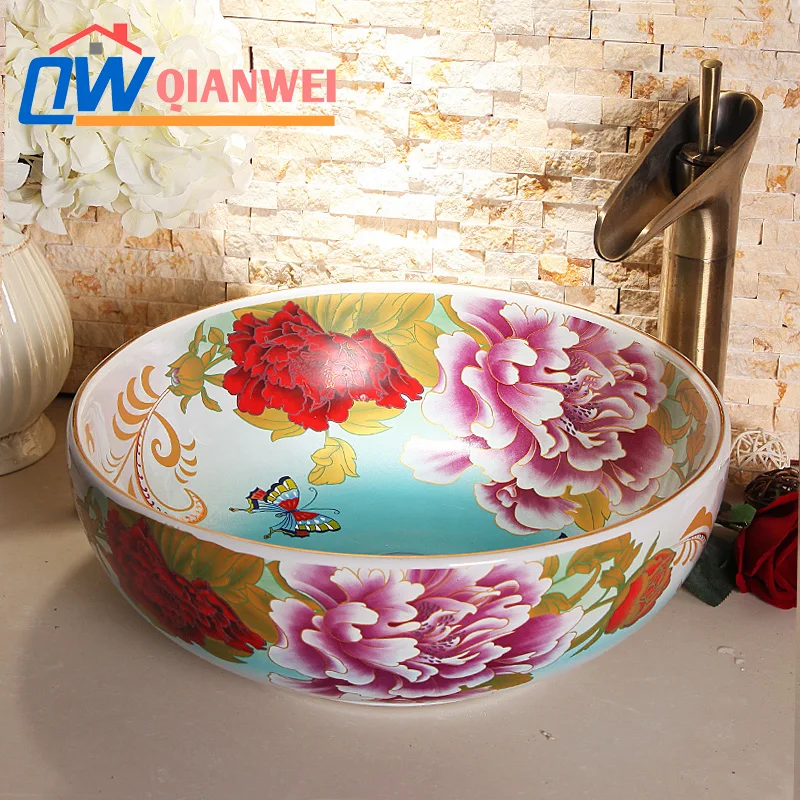 

Jingdezhen ceramic art countertop wash basin sink for bathroom