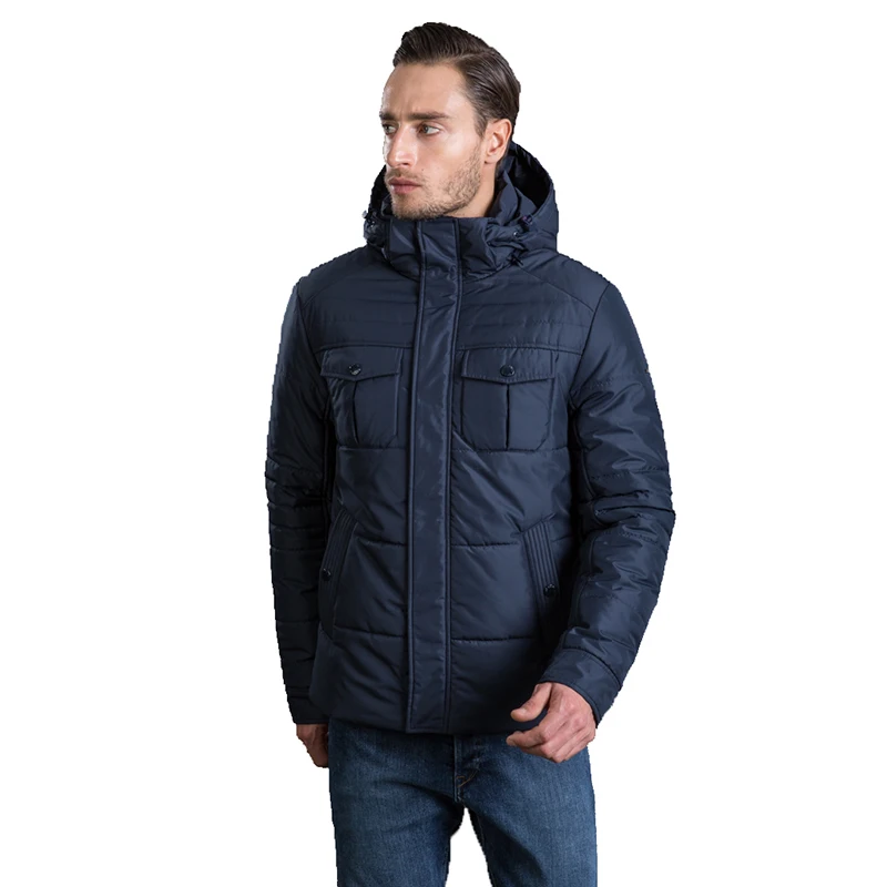 HERMZI 2022 High Quality Winter Jackets Men Fashion Autumn Jacket Coat Detachable Hood European Size Navy Blue Free Shipping