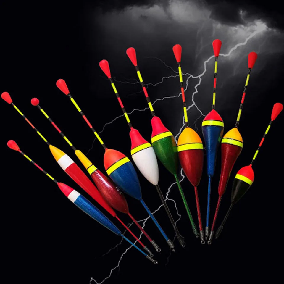 

Loogdeel 10PCS/Lot Fishing Floats Set Buoy Bobber Fishing Light Stick Floats Fluctuate Mix Size Color float buoy For Fishing