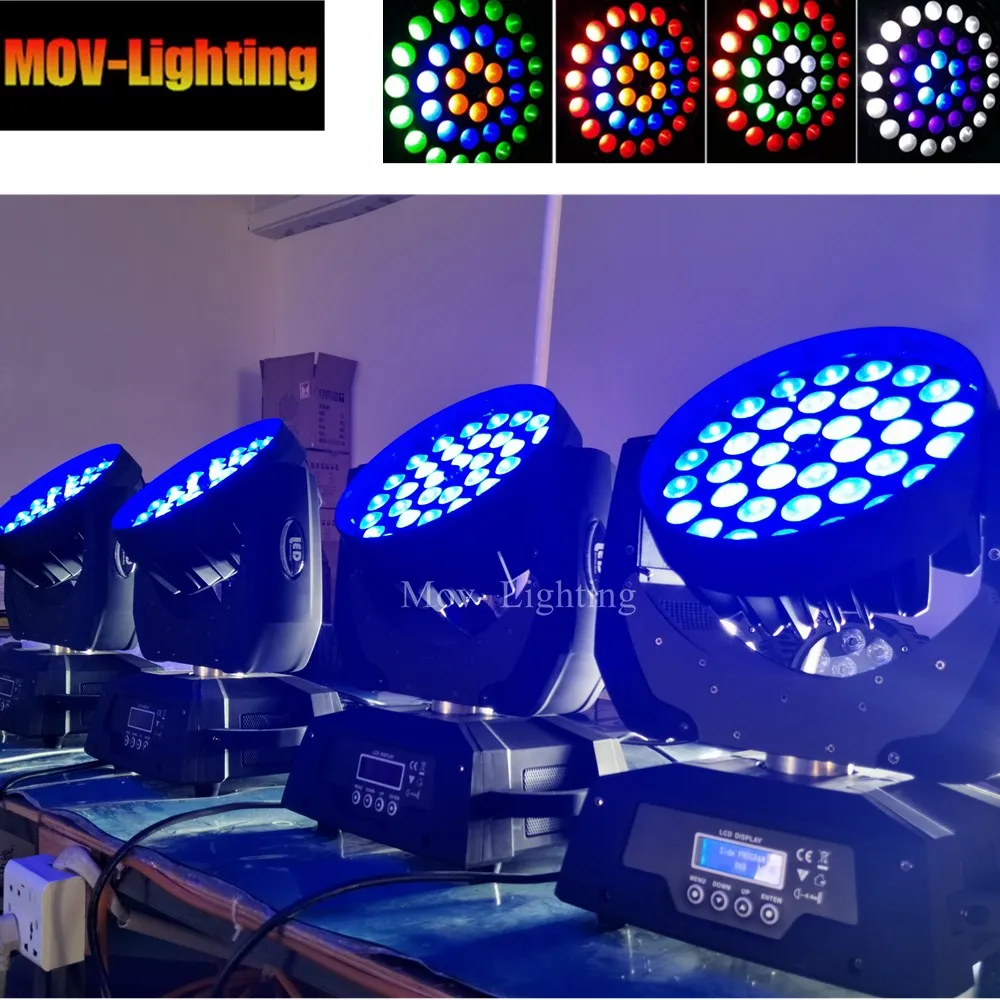 4 шт. светильник с подвижной головкой Bee Eye 36x12W RGBW 4in1 36x18w 6in1 Led Zoom DJ DMX Disco Beam Wash|Эффект