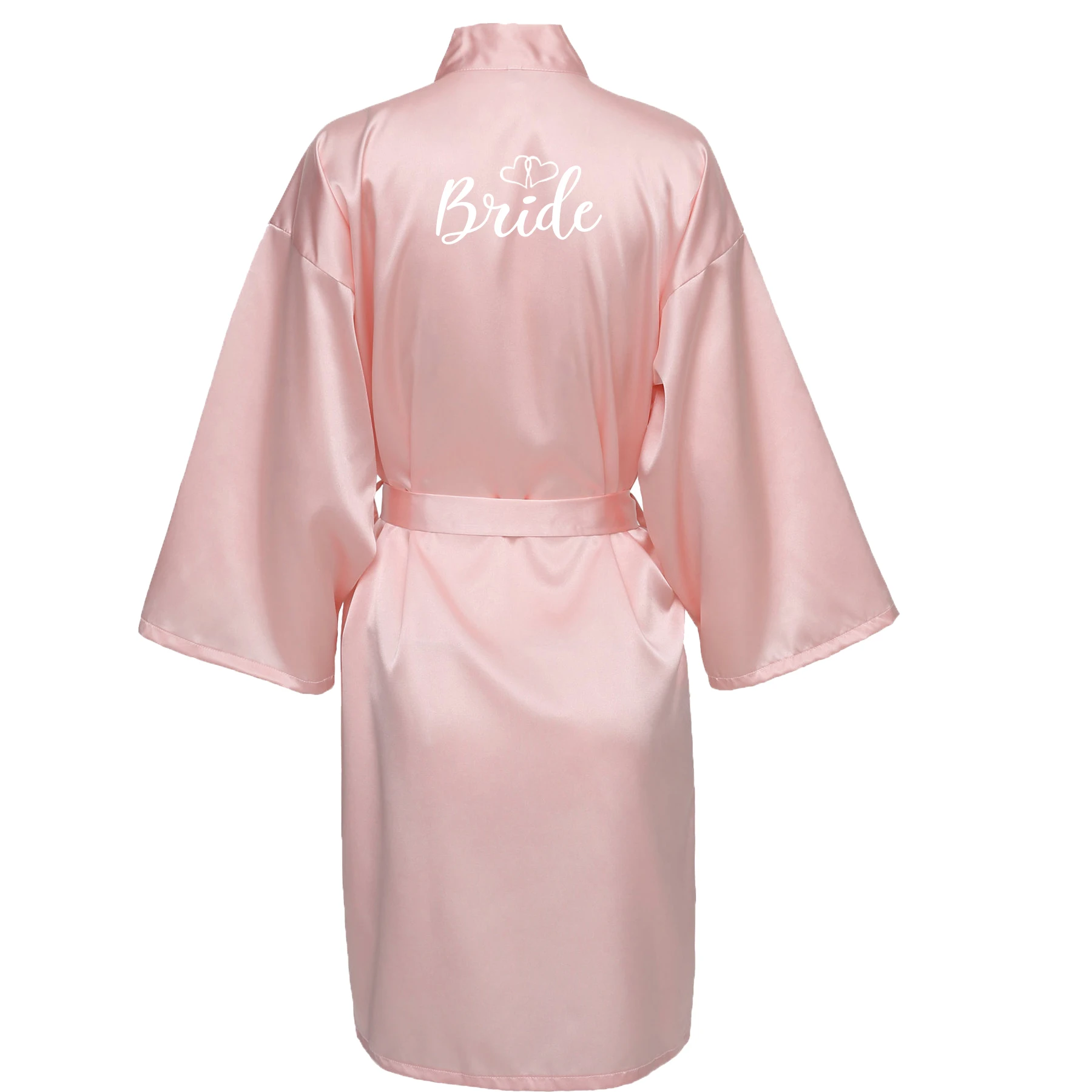 blush Bride Кимоно, женское шелковое атласное шелковое платье, мать сестра, невеста, подружка невесты, подарок для невесты, белое подвенечное кимоно, Халат - Цвет: blush Bride