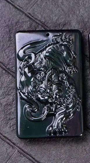 ZCD 1210 + ожерелье с натуральным обсидиановым тигром|brave pendant|obsidian necklaceobsidian pendant |