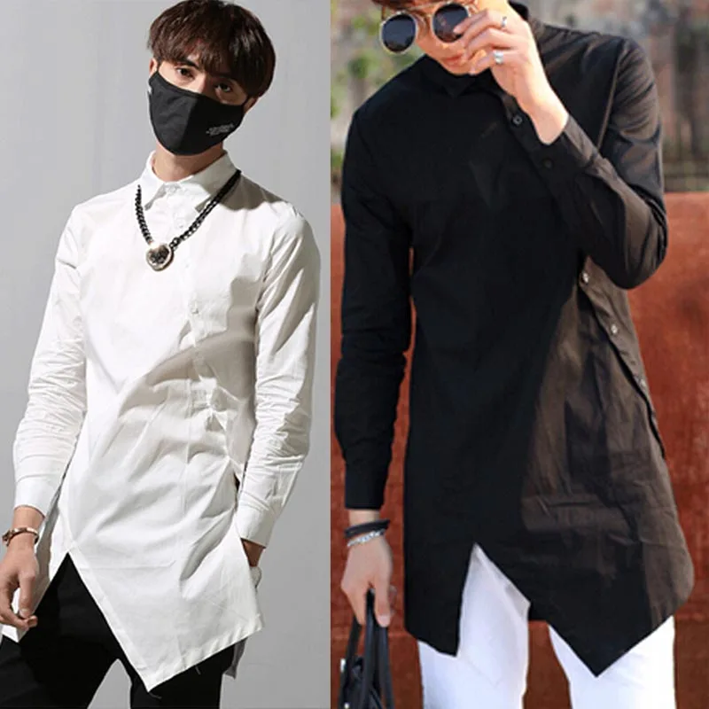 Мужские трендовые стильные Асимметричные неравномерные длинные приталенные