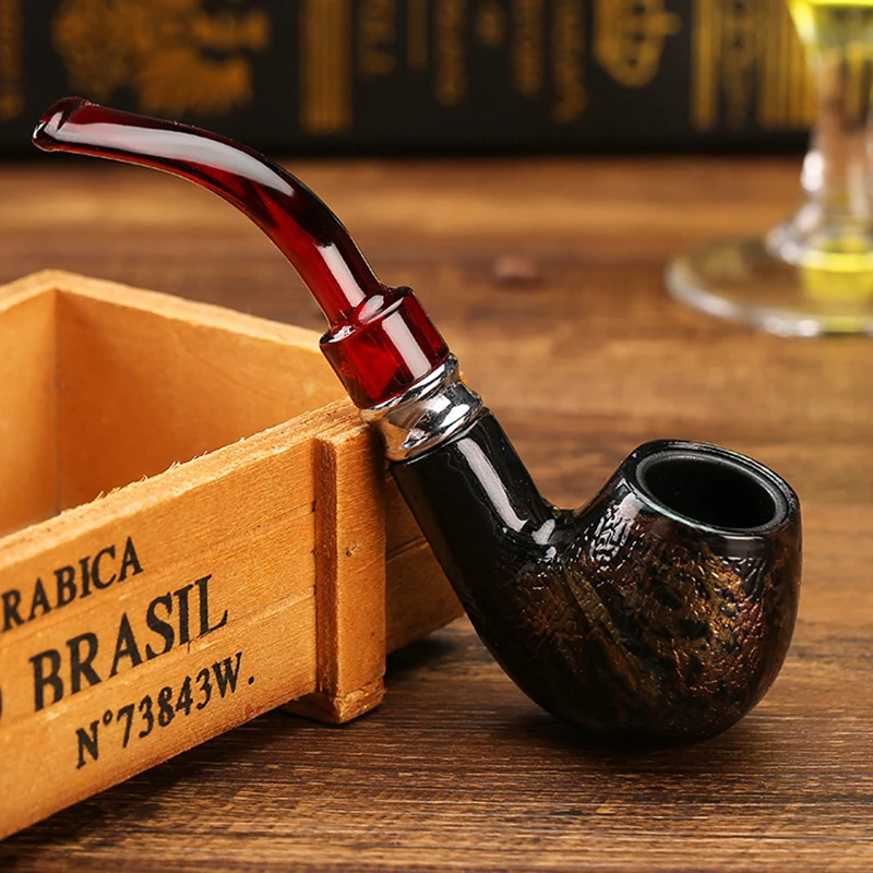 

Fashion Snake Scale Resin Pipes Chimney Double Filter Wood Smoking Pipe Herb Tobacco Pipe Cigar Narguile Grinder Smoke