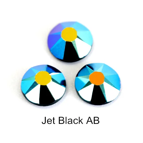 Jet ab Высокое качество 16 граней AB Цвет Кристалл горячей фиксации стразы с плоской задней частью прозрачные стразы горячей фиксации стеклянные стразы для одежды B0878 - Цвет: Jet ab