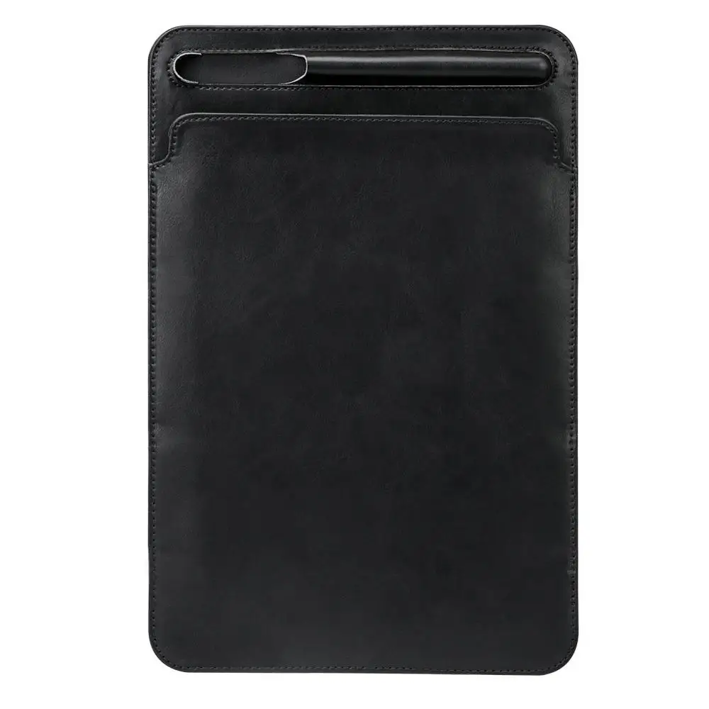 Jisoncase Кожаный чехол Чехол для iPad Pro 10,5 Чехол Мягкий складной рукав сумка с карандашом слот для iPad Pro 9,7 - Цвет: Black