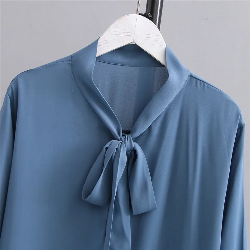 New Fashion Large size 5XL Chiffon Shirt Blouse Women Spring Summer Long sleeve Blouses Female Casual Tops Wild Bow Shirts G111 | Женская