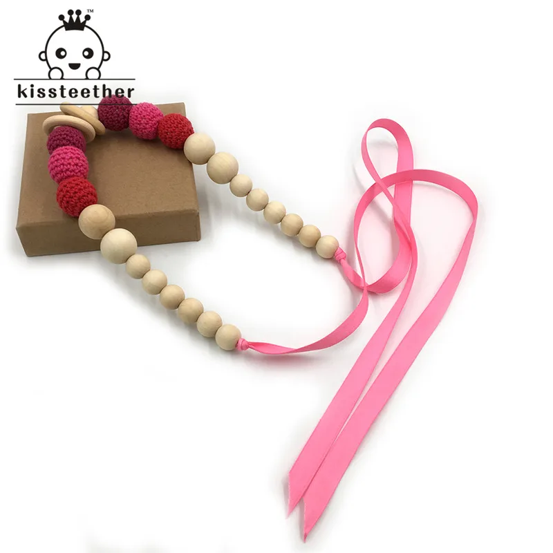 5 шт. детское ожерелье для прорезывания зубов безопасное из бисера с органическим