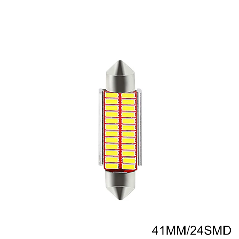 41mm 24SMD Гирлянда 31 мм 36 мм 39 мм 42 мм светодиодный светильник C5W C10W супер яркий 4014 SMD Canbus без ошибок авто Интерьер Doom лампа автомобильный Стайлинг светильник - Испускаемый цвет: 41mm 24SMD