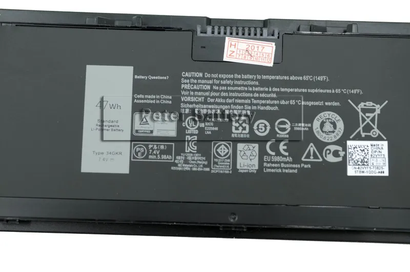 Оригинальный аккумулятор JIGU 7 4 В 47WH G0G2M PFXCR T19VW 34GKR для ноутбука Dell Latitude 14 7000 E7440|battery