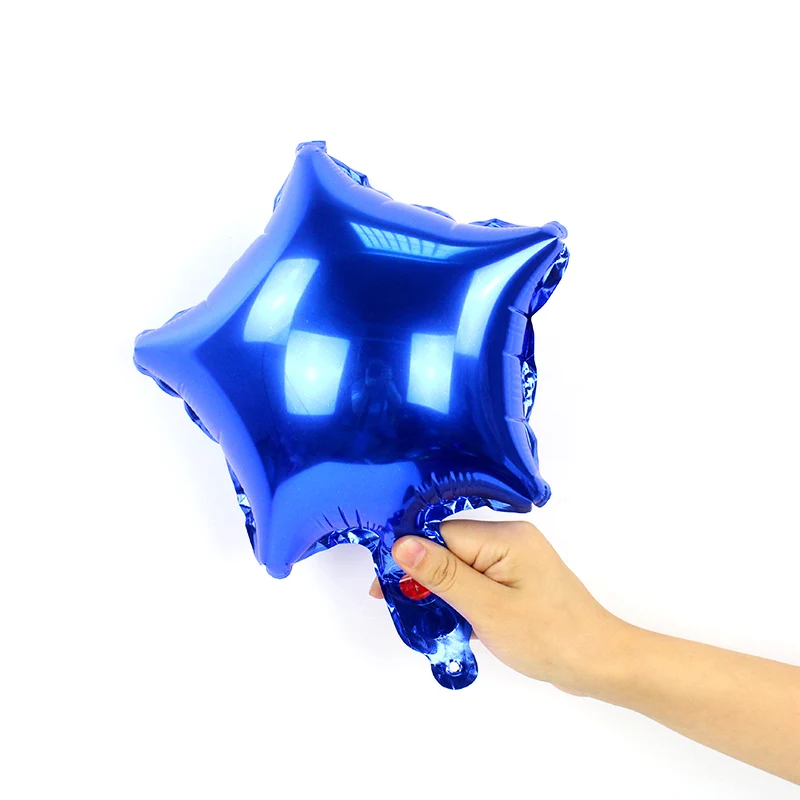10inch blue WJX 5 шт. 10 дюймов Золотая Звезда фольга шар розовые воздушные шары с сердцем Свадебные День Святого Валентина украшения пол раскрыть вечерние заполненные воздухом - Цвет: 10inch blue WJX
