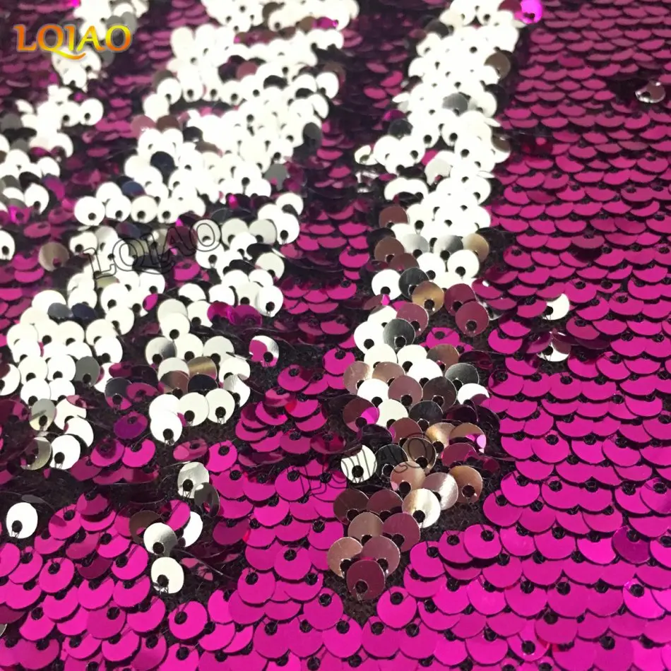 Реверсивный блесток Ткань Русалка Рыба Весы двухсторонней стрейч спандекс для DIY