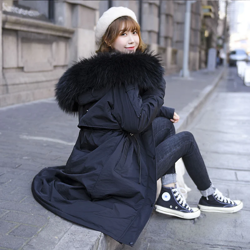 Fitaylor зимняя теплая пуховая хлопковая куртка Женская с капюшоном и поясом парка