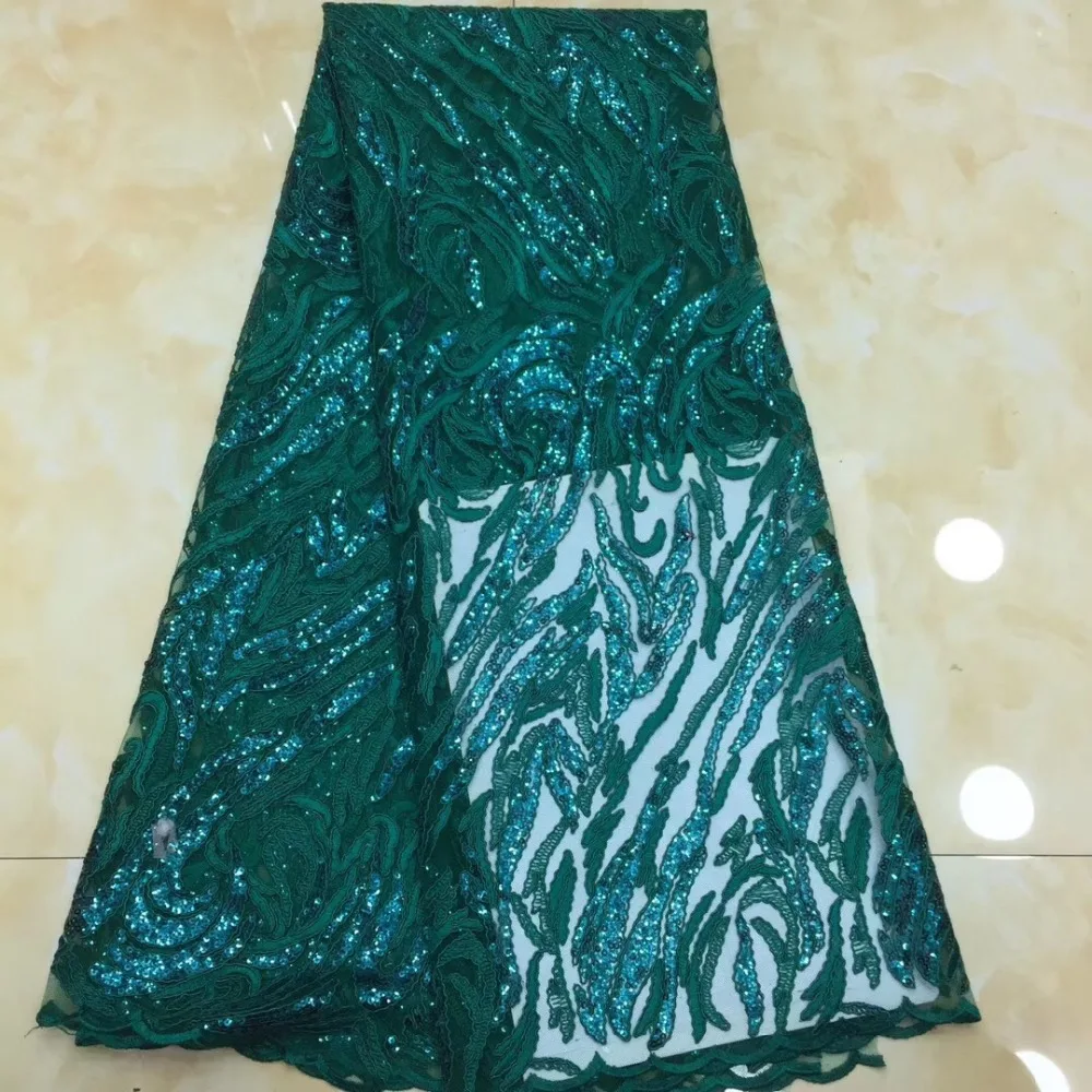 High Quality Nigerian Lace Fabrics Cheap Price Party Dress Tulle African Embroidered Mesh with Sequins | Дом и сад