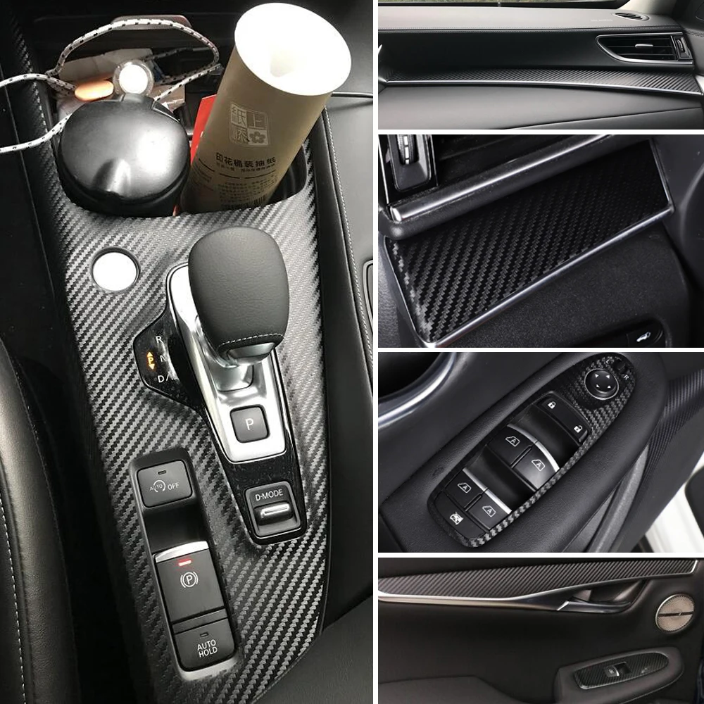 

Car-Styling 3D/5D Carbon Fiber Car Interior Center Console Color Change Molding Sticker Decals For Infiniti QX50 2018-2019