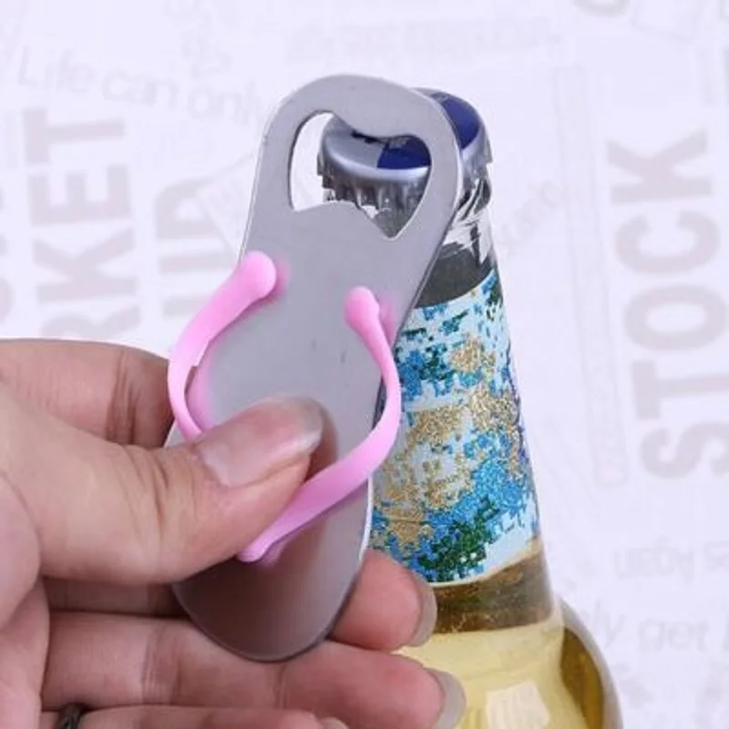 100 шт. пляжные шлепанцы бутылок формы Тор Нержавеющая сталь тапочки открывалка