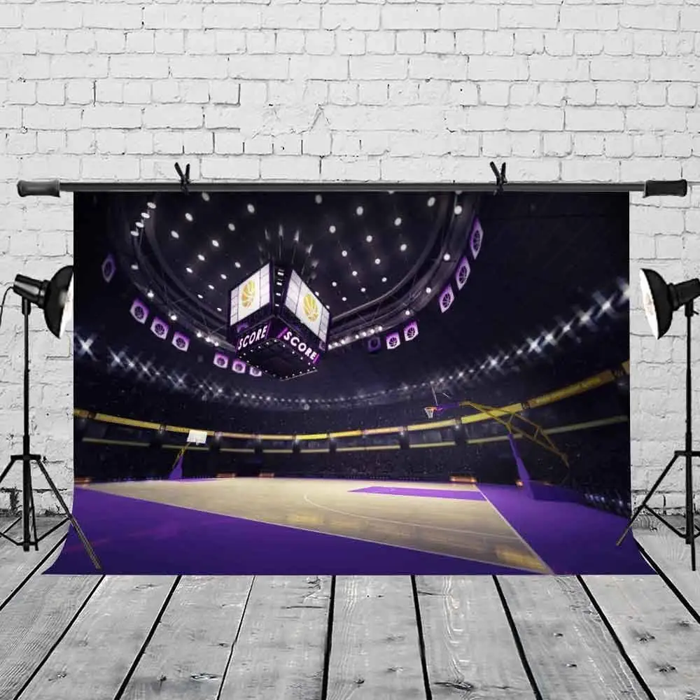 7x5ft баскетбольная площадка фон фиолетовый крутой роскошный для фотосъемки и