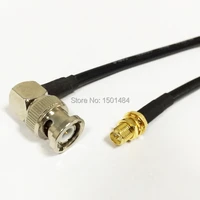 new rp sma female jack connector switch bnc male plug right angle convertor rg58 wholesale fast ship 50cm 20adapter