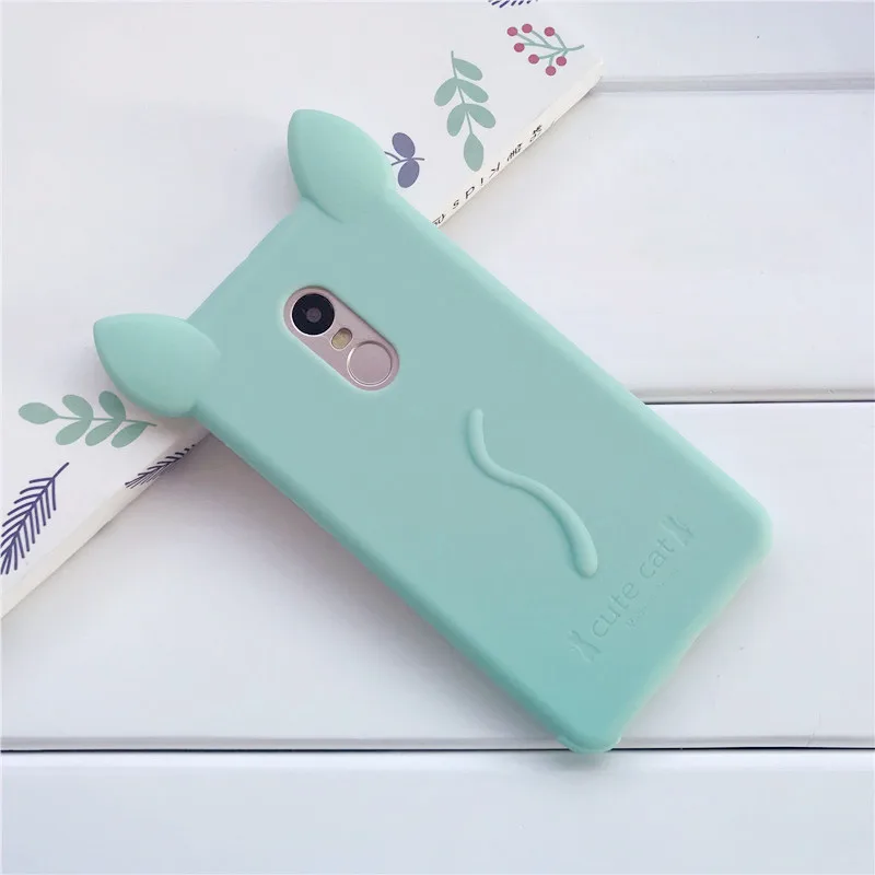 Xiaomi Redmi Note 4 X чехол милый цвет кошачьи ушки Мягкий силиконовый для телефона 4x Coque