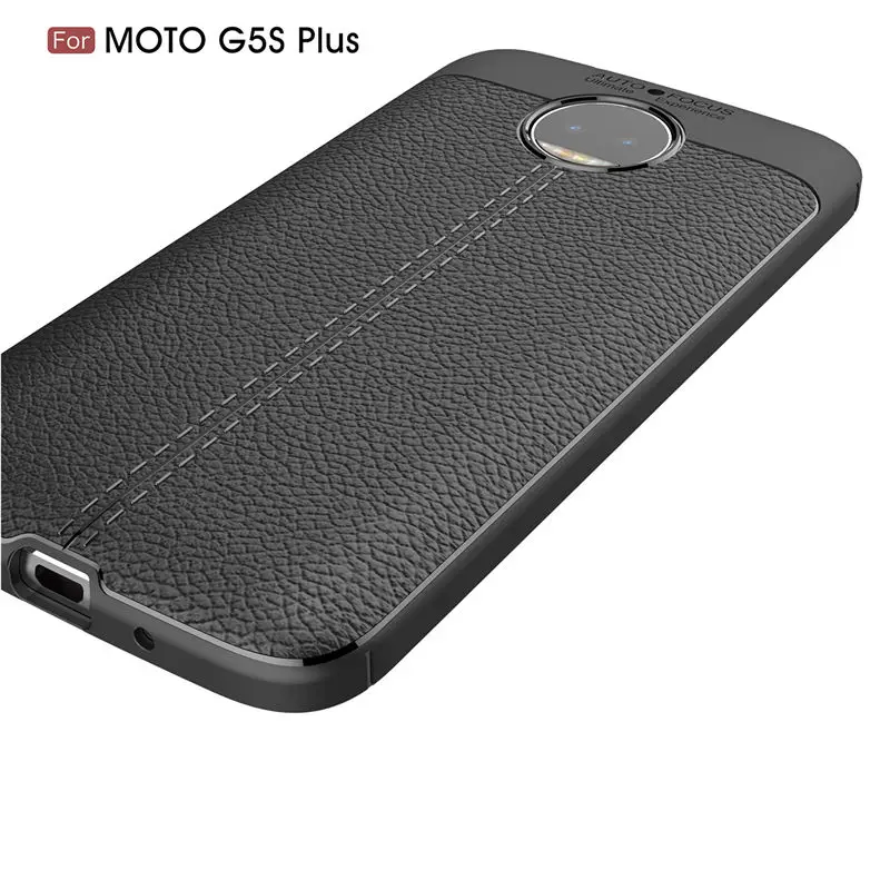 Ультратонкий чехол s для Motorola G5S Plus мягкий силиконовый из ТПУ с текстурой личи